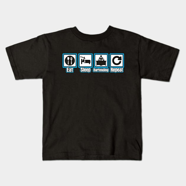 Eat Sleep Bartender Repeat Kids T-Shirt by ThyShirtProject - Affiliate